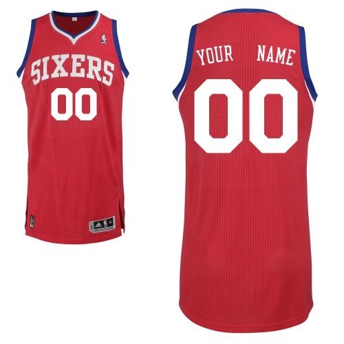 Youth Adidas Philadelphia 76ers Customized Authentic Red Road NBA Jersey